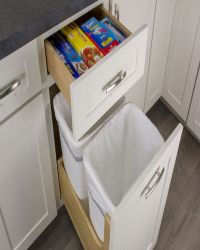 SW-BWB18 Shaker White Base Trash Can Cabinet 18"W × 34 1/2"H × 24"D